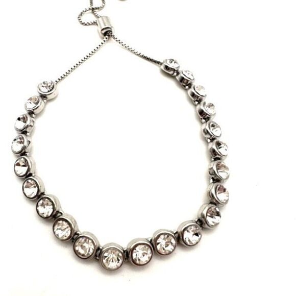 Premier‎ Designs studded statement crystal bracelet adjustable silvertone silver - Picture 8 of 10